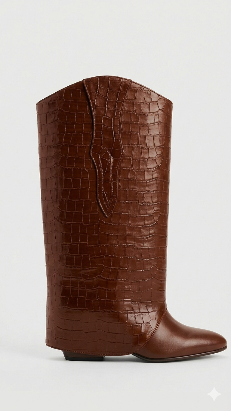 Croco Bombshell boots - cortas (a los gemelos)