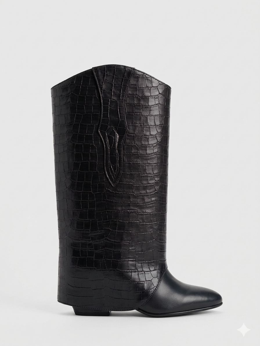 Croco Bombshell boots - cortas (a los gemelos)