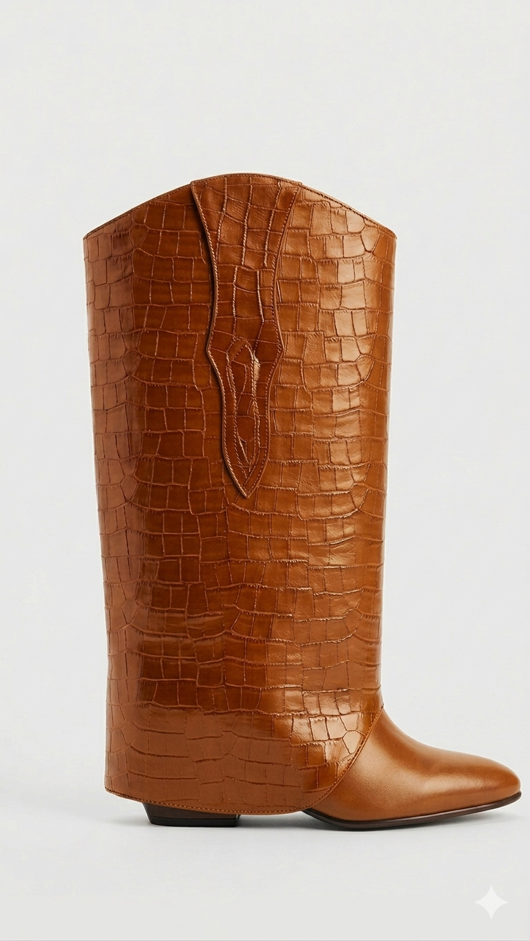 Croco Bombshell boots - cortas (a los gemelos)