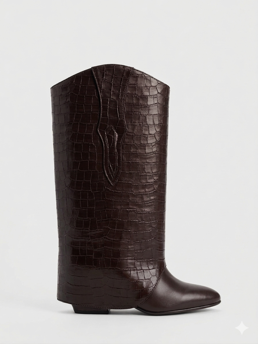 Croco Bombshell boots - cortas (a los gemelos)