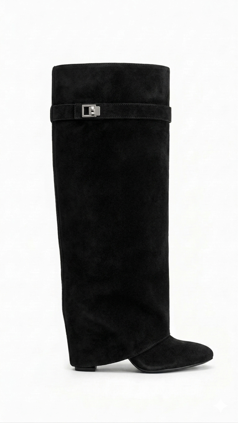 Suede shark boots